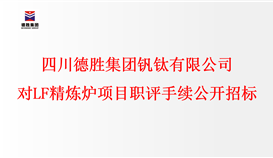 四川德勝集團(tuán)釩鈦有限公司對LF精煉爐項(xiàng)目職評手續(xù)進(jìn)行公開招標(biāo)